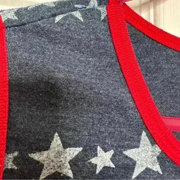 Faded Glory Muscle Shirt Tank Top America  / USA Red, White & Blue Size Large - Picture 4 of 16